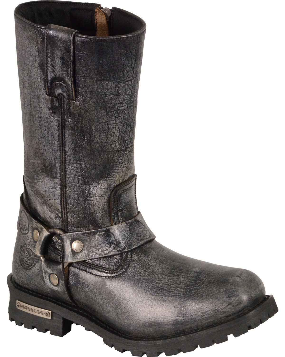 Image #1 - Milwaukee Leather Men's 11" Classic Harness Boots - Square Toe, Black, hi-res