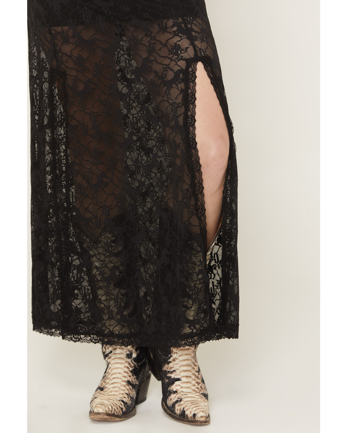 Image #4 - Idyllwind Women's Palomino Horse Lace Midi Skirt, Black, hi-res
