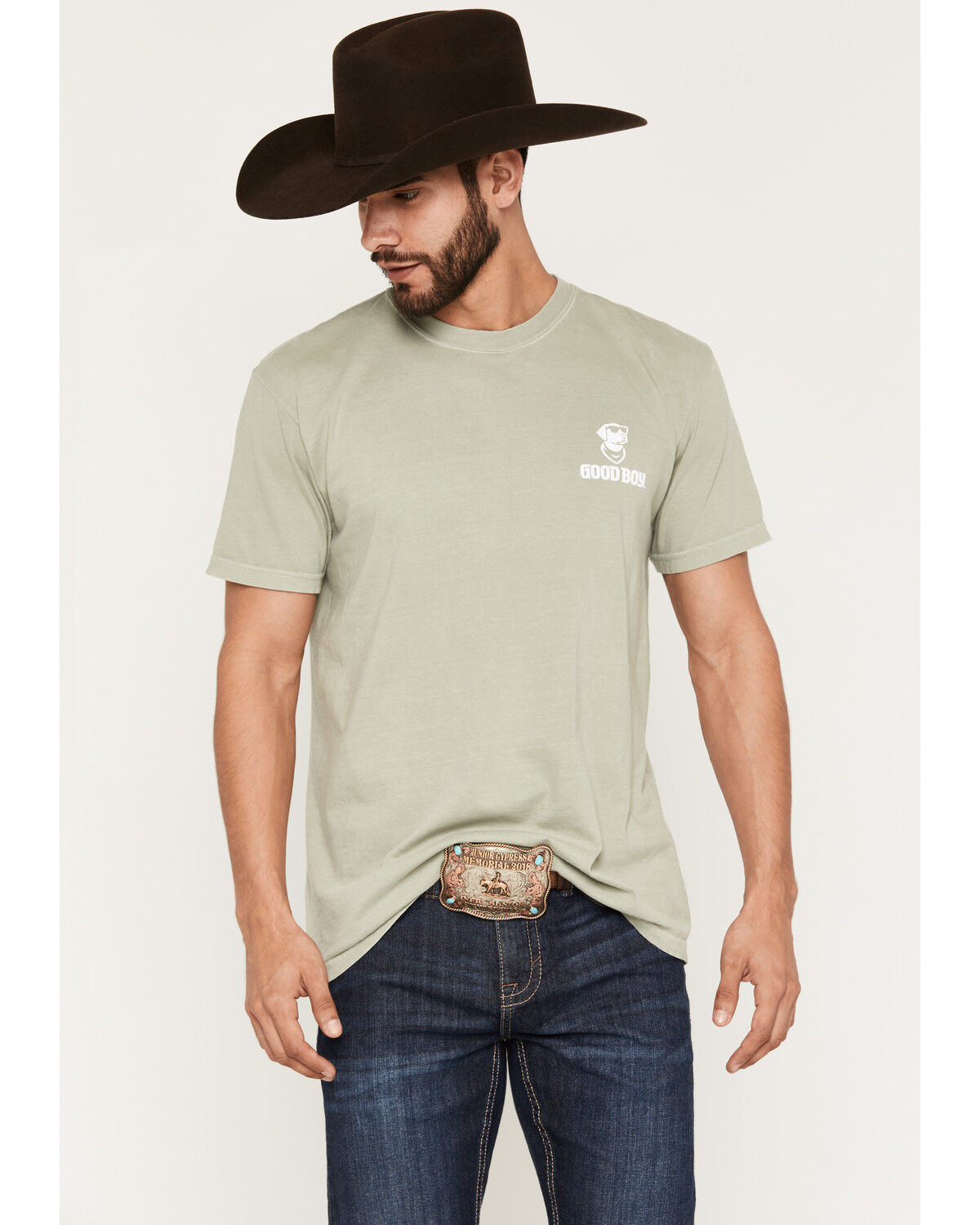 Image #2 - Buckwear Men's Good Boy Dog Will Hunt Short Sleeve Graphic T-Shirt, Olive, hi-res