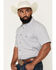 Image #2 - Gibson Trading Co Men's Vibe Check Geo Print Short Sleeve Snap Western Shirt, White, hi-res
