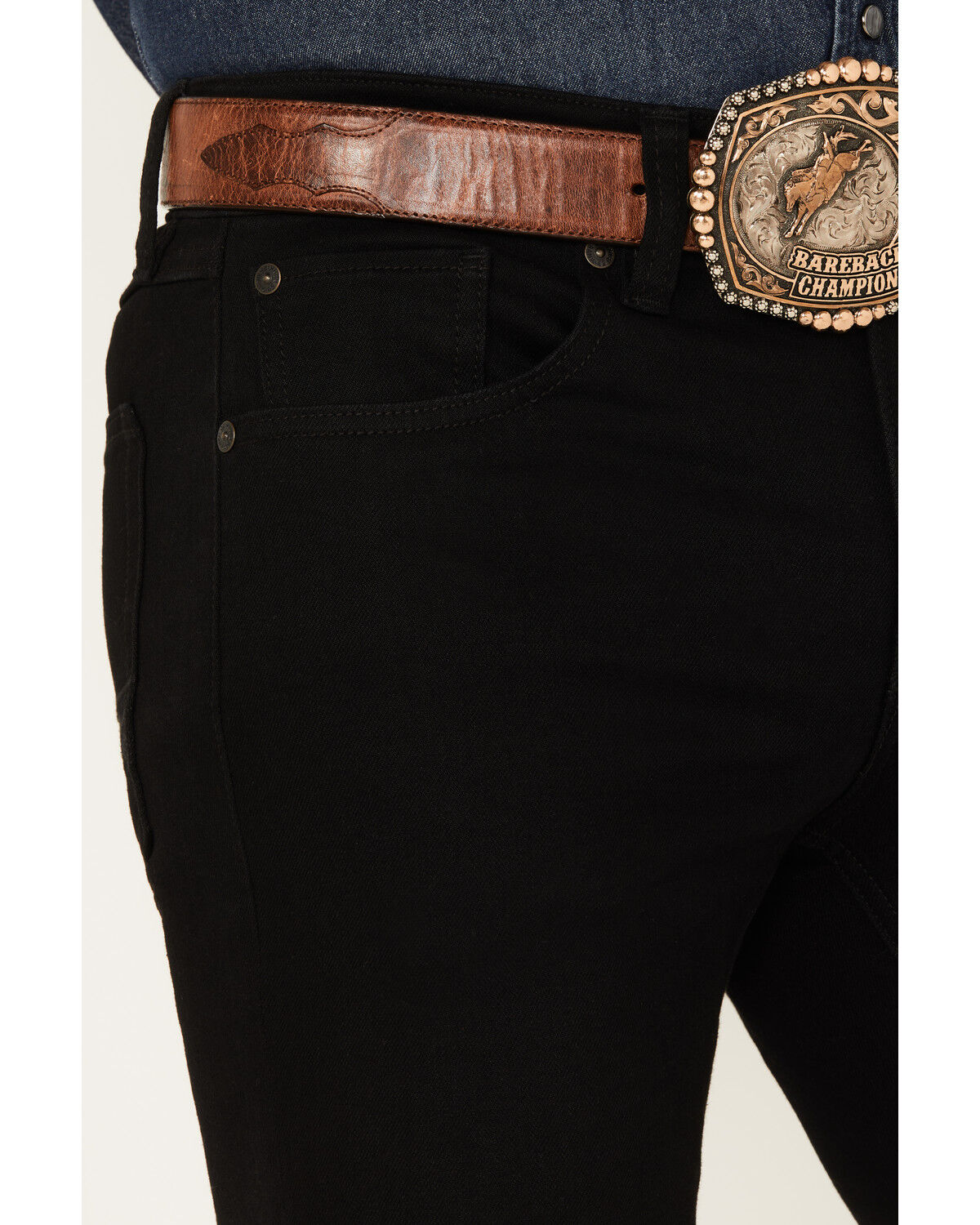Image #2 - RANK 45&reg; Men's Midnight Wash Ambush Slim Straight Performance Stretch Denim Jeans - Tall, Black, hi-res