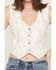 Image #3 - Ashley Women's Tree Camo Print Denim Vest, Ivory, hi-res