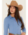 Image #2 - Idyllwind Women's Solid Long Sleeve Pullover Western Riding Shirt, Steel, hi-res
