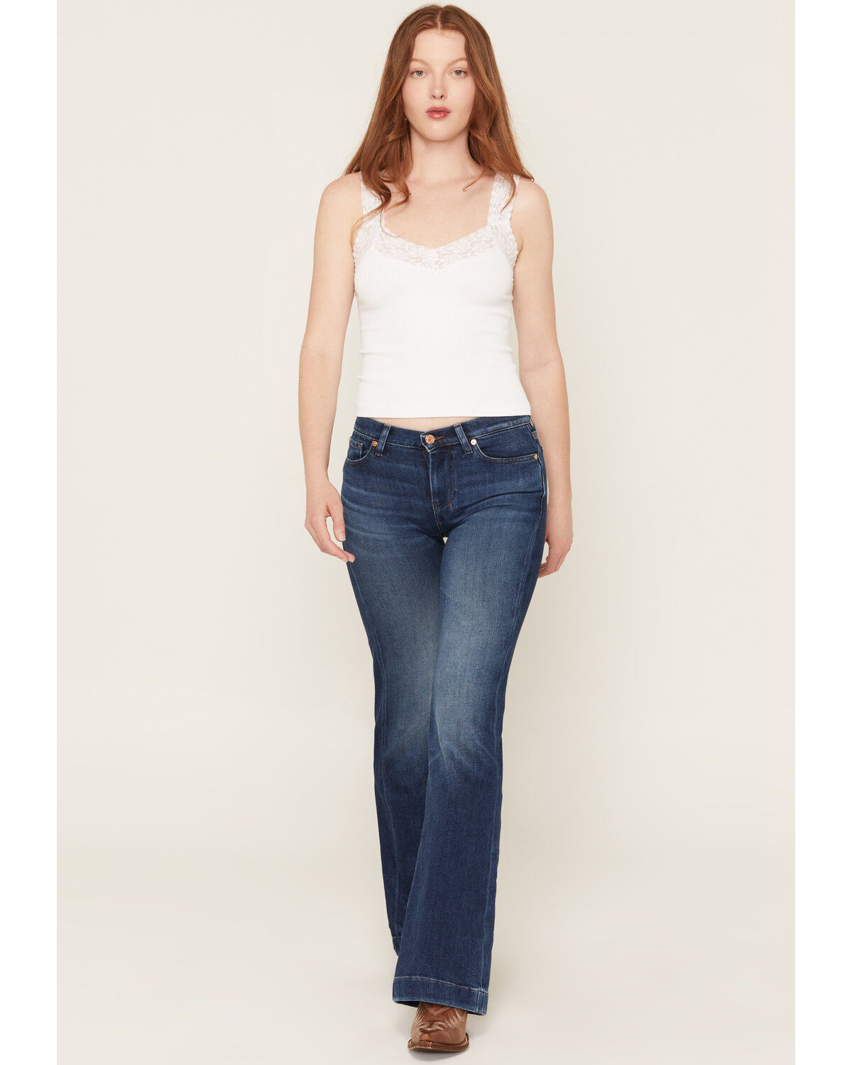 Image #3 - 7 For All Mankind Women's Medium Wash Americana Studded Pocket Bootcut Stretch Denim Jeans, Medium Wash, hi-res