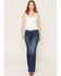 Image #3 - 7 For All Mankind Women's Medium Wash Americana Studded Pocket Bootcut Stretch Denim Jeans, Medium Wash, hi-res