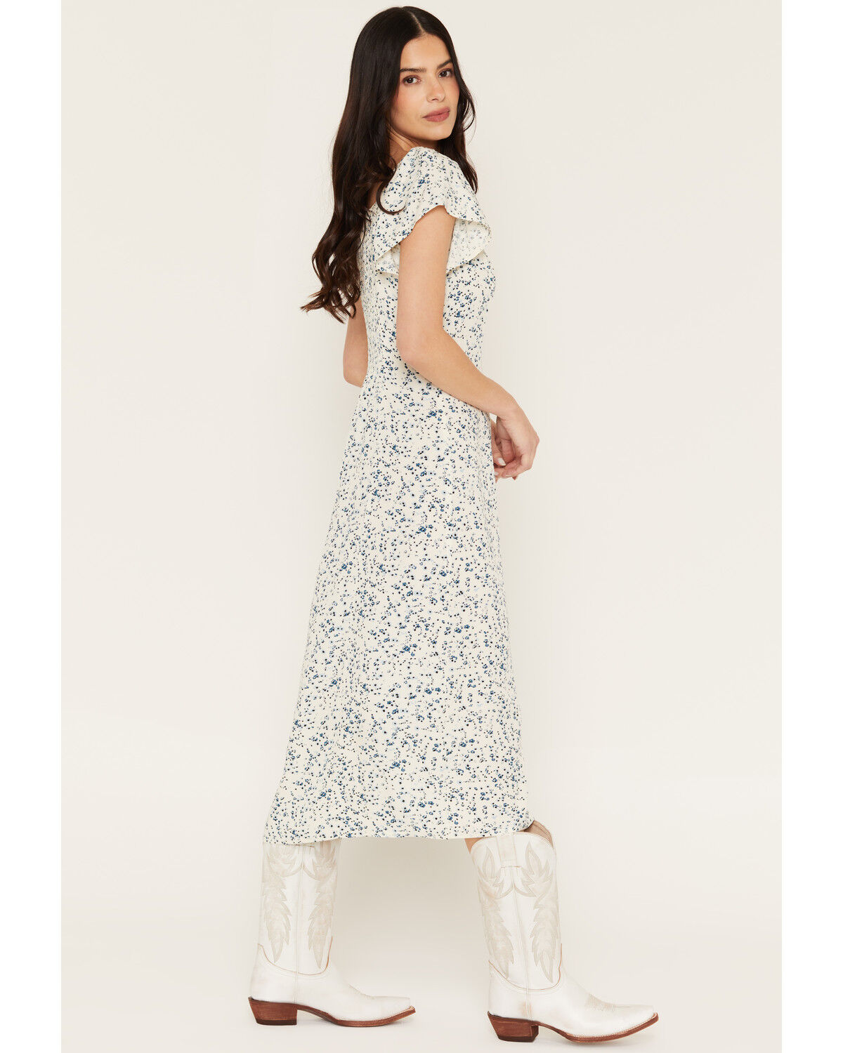 Image #2 - Idyllwind Women's Bethany Floral Print Short Sleeve Midi Dress, Cream, hi-res