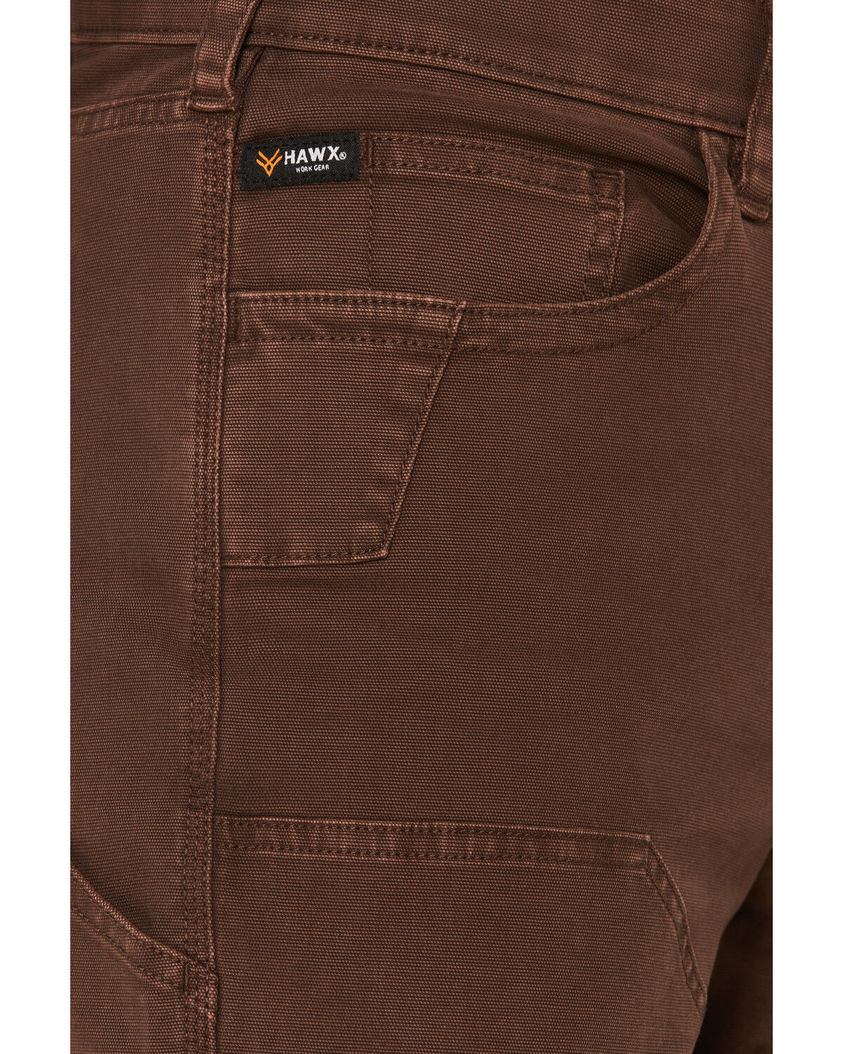 Image #2 - Hawx Men's Axel Duck Double Front Carpenter Stretch Work Pants, Brown, hi-res