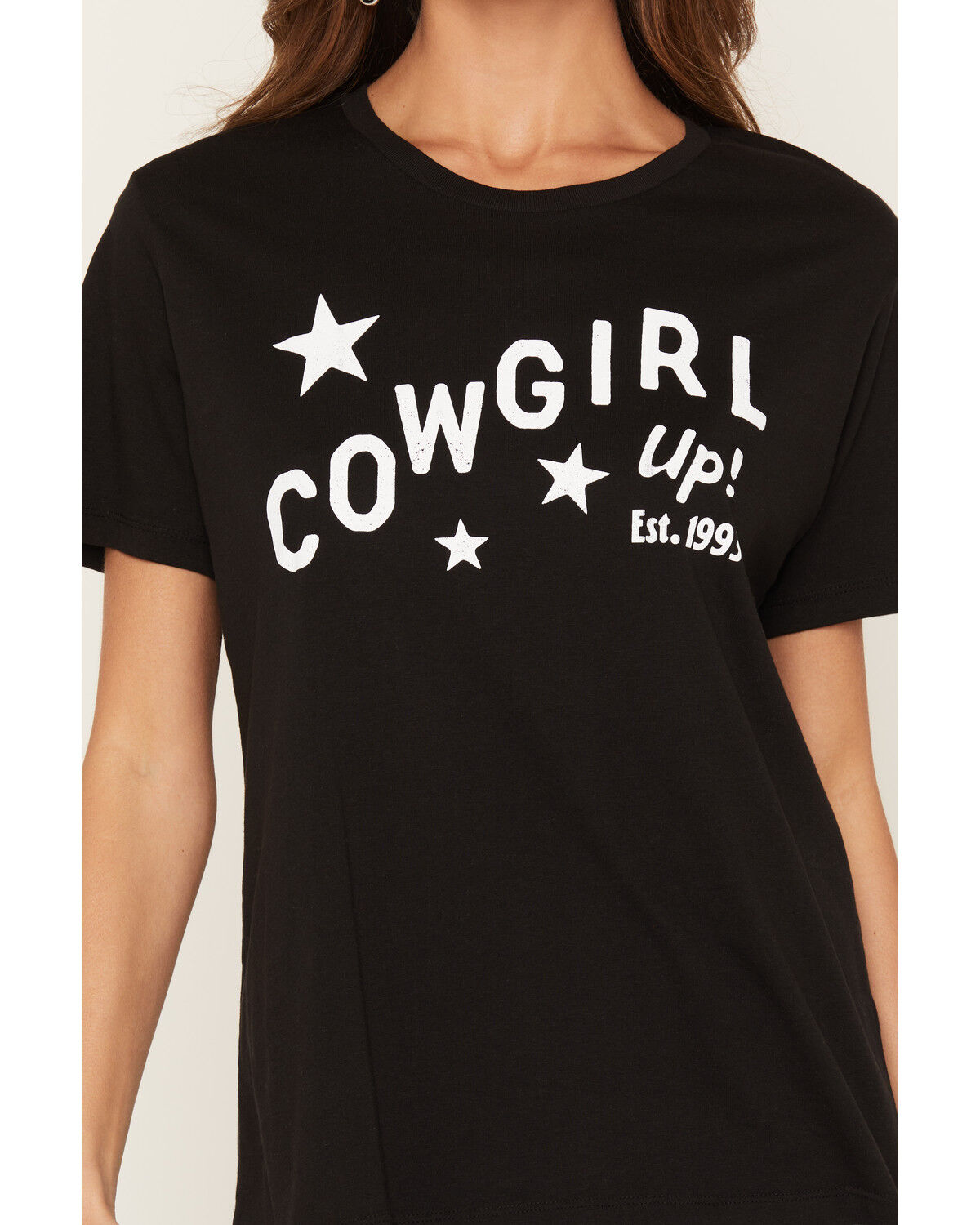 Image #3 - Cowgirl Up Women's Star Short Sleeve Graphic Tee, Black, hi-res