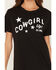 Image #3 - Cowgirl Up Women's Star Short Sleeve Graphic Tee, Black, hi-res