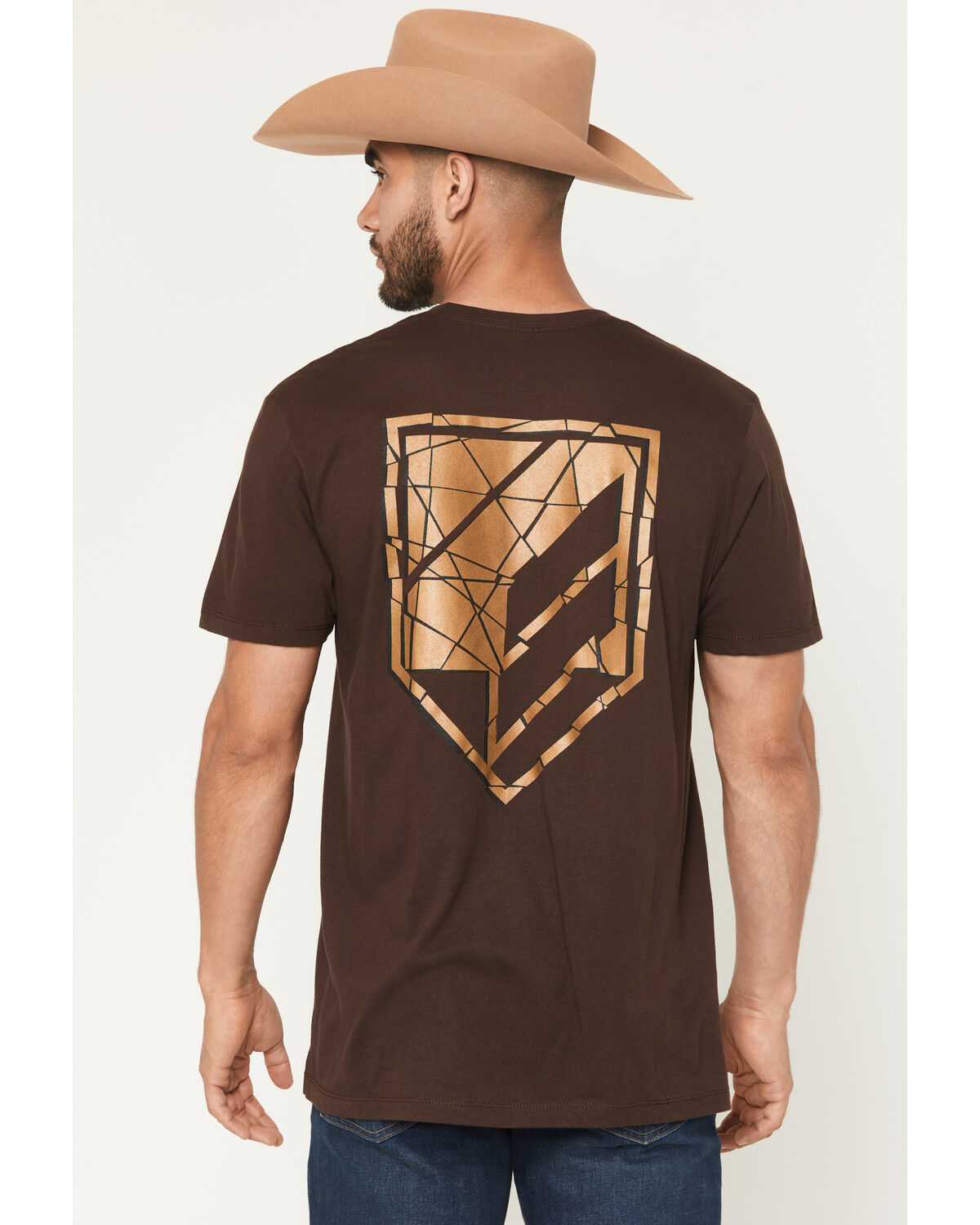 Image #4 - RANK 45&reg; Men's Shattered Short Sleeve Graphic T-Shirt, Dark Brown, hi-res