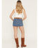 Image #3 - Show Me Your Mumu Women's Dawson Medium Wash Mini Denim Skort, Medium Wash, hi-res
