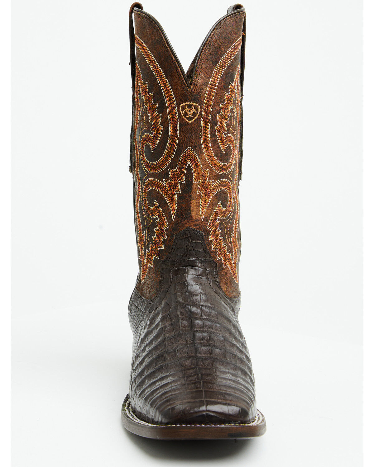 Image #4 - Ariat Men's Callen Exotic Caiman Belly Western Boots - Broad Square Toe, Chocolate, hi-res