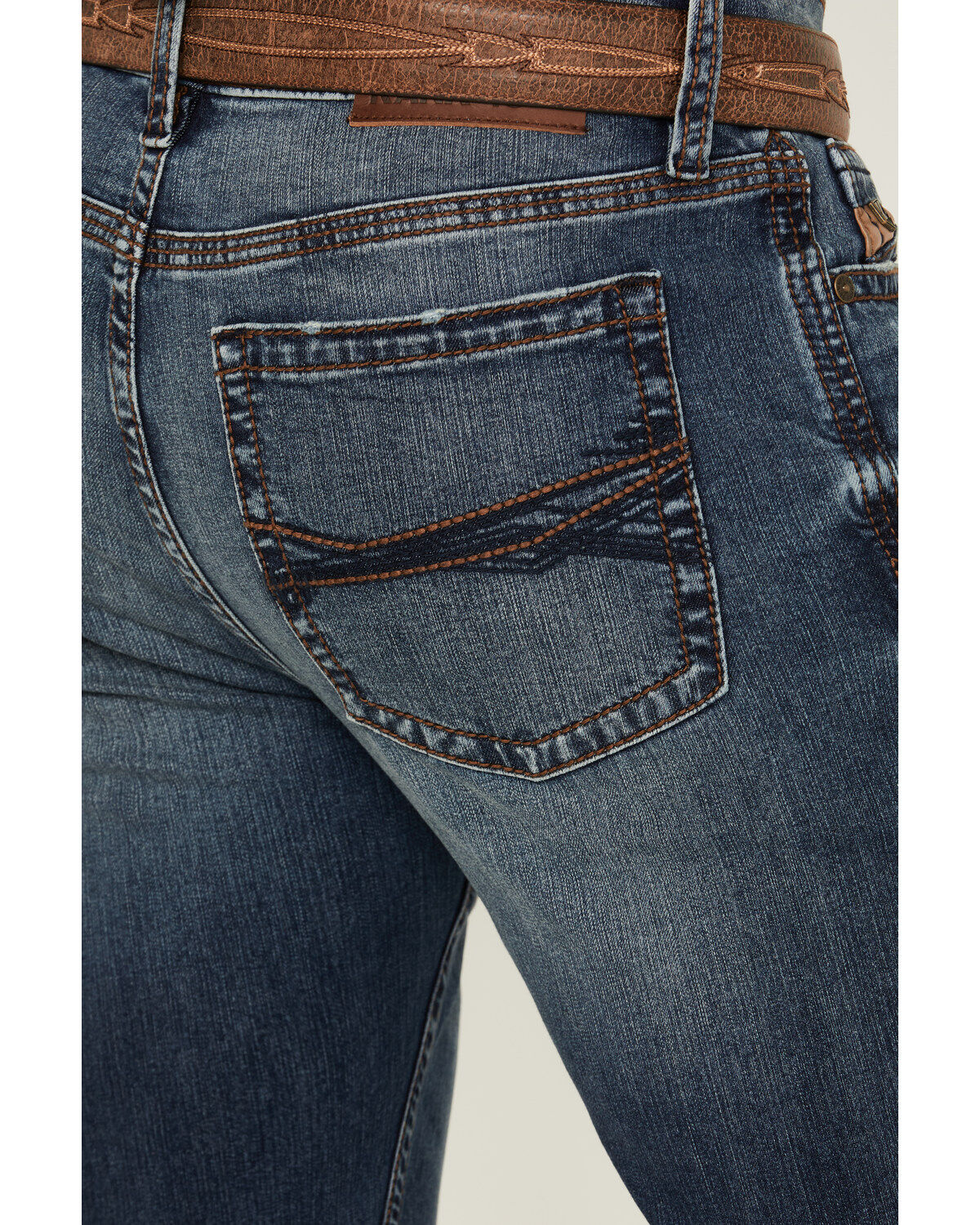 Image #4 - RANK 45&reg; Men's Yuma Wash Trigger Slim Bootcut Performance Stretch Denim Jeans, Blue, hi-res
