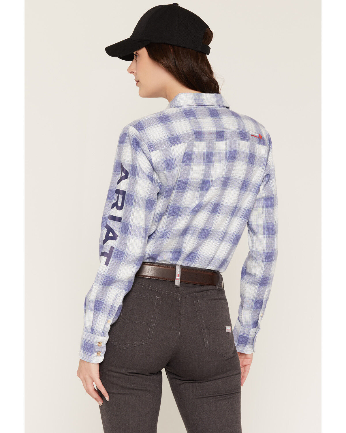 Image #4 - Ariat Women's FR Paige Logo Long Sleeve Button-Down Work Shirt, Blue, hi-res