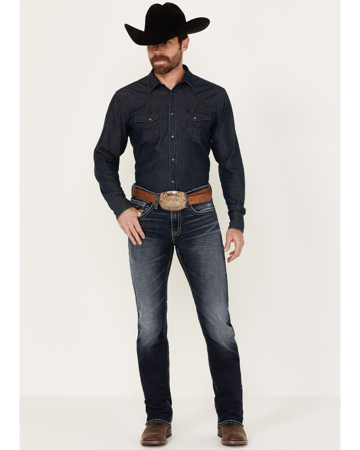 Image #1 - Cody James Men's Moonbeam Wash Jackson Slim Straight Stretch Denim Jeans, Dark Wash, hi-res