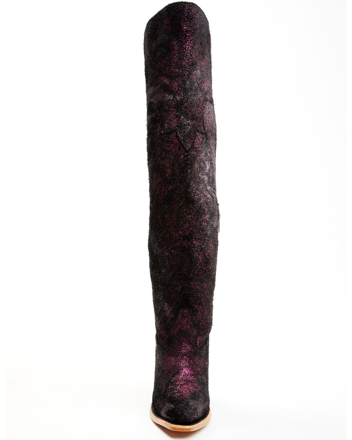 Image #4 - Corral Women's Metallic Tall Western Boots - Snip Toe, Black/purple, hi-res