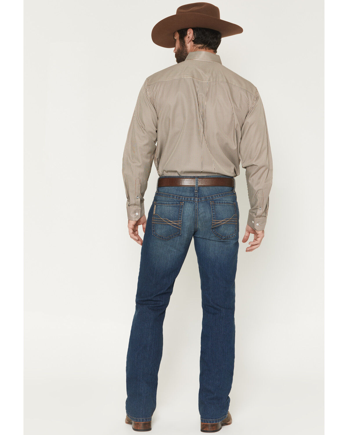 Image #3 - Cinch Men's Ian Dark Wash Slim Bootcut Stretch Denim Jeans, Indigo, hi-res