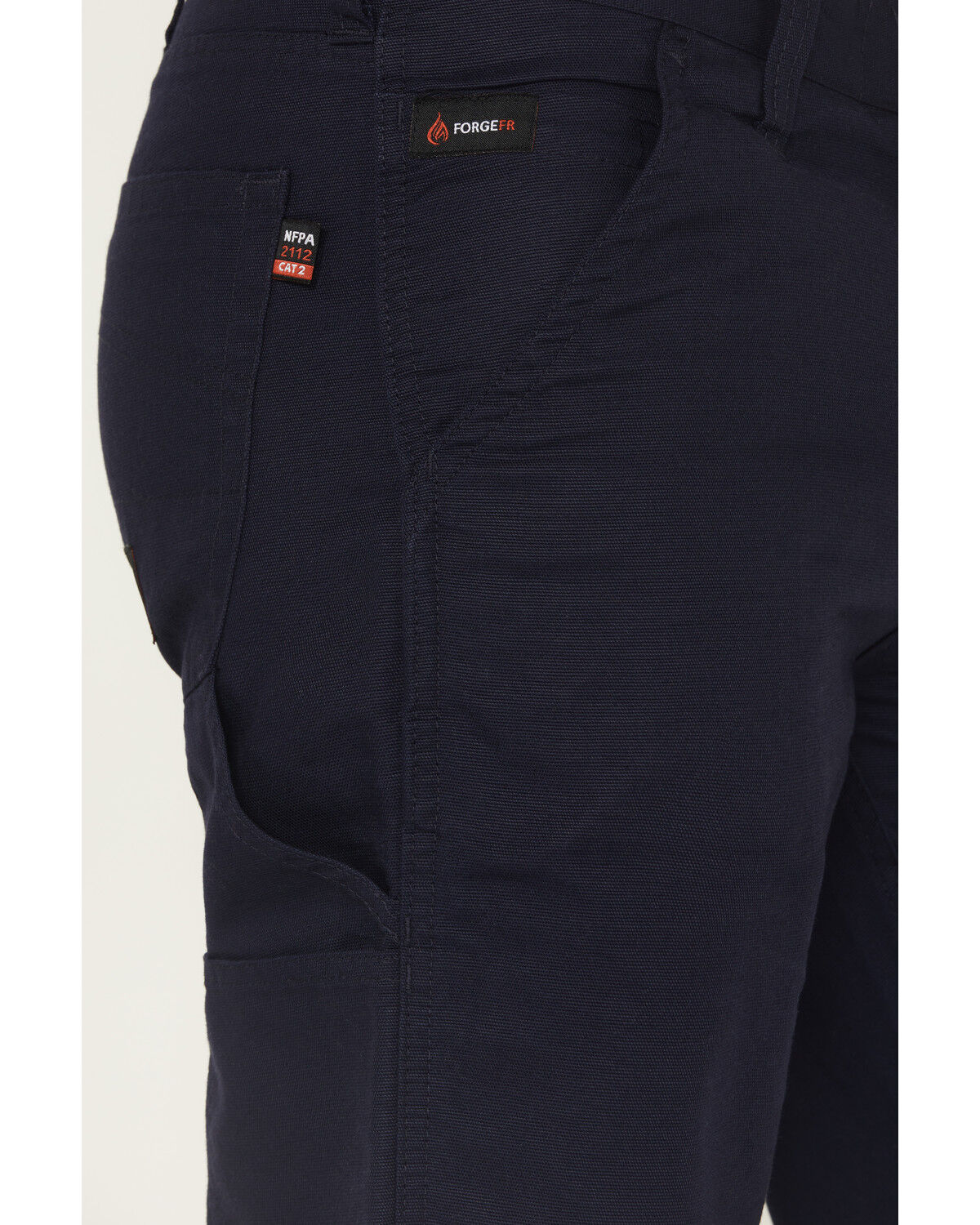 Image #2 - Forge Workwear Men's FR Relaxed Bootcut Canvas Pants, Navy, hi-res