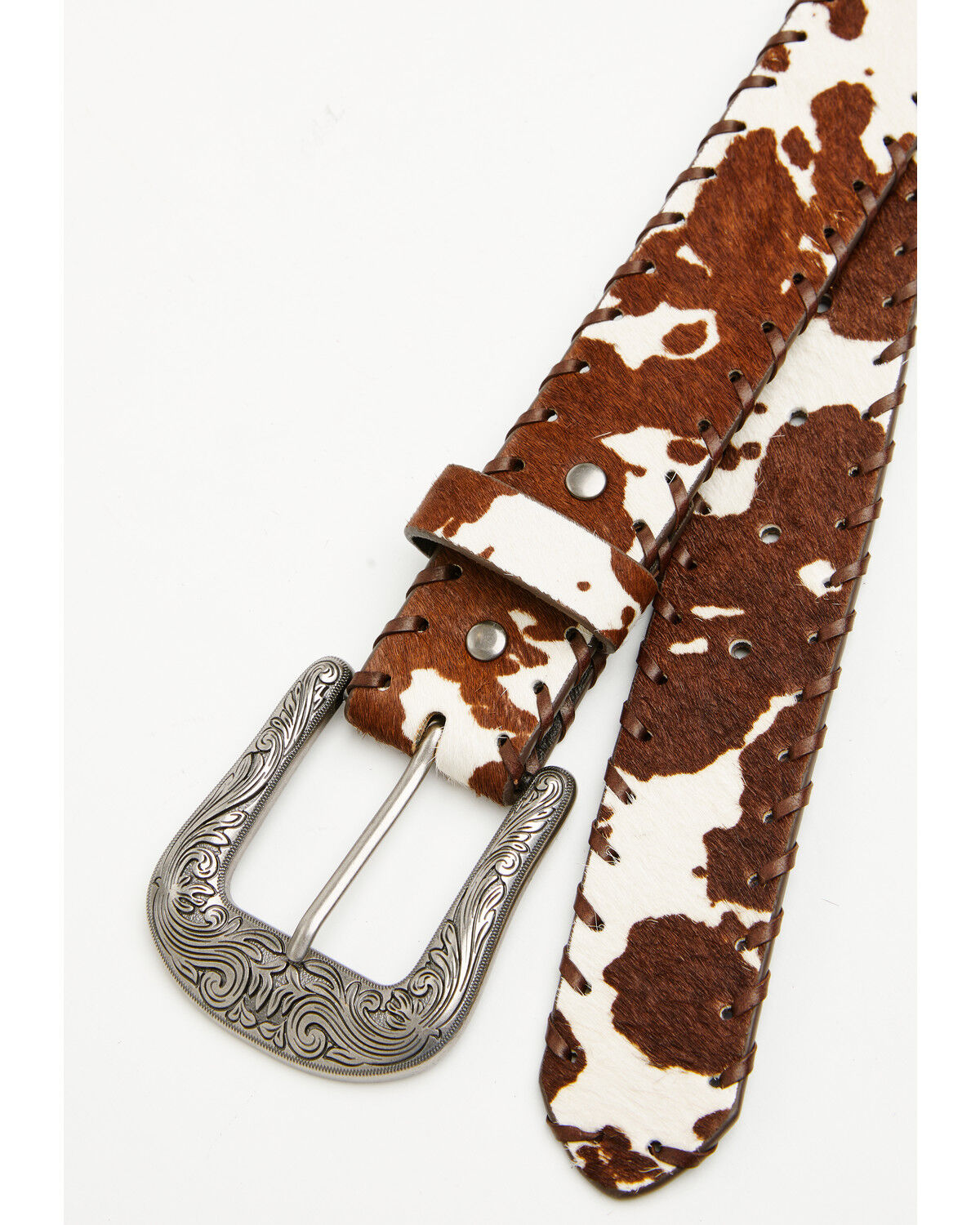 Image #2 - Shyanne Women's Hollyn Printed Hair-On Whipstitch Belt, Brown, hi-res
