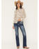 Image #3 - Miss Me Women's Medium Wash Mid Rise Border Pocket 30" Bootcut Stretch Denim Jeans, Medium Wash, hi-res