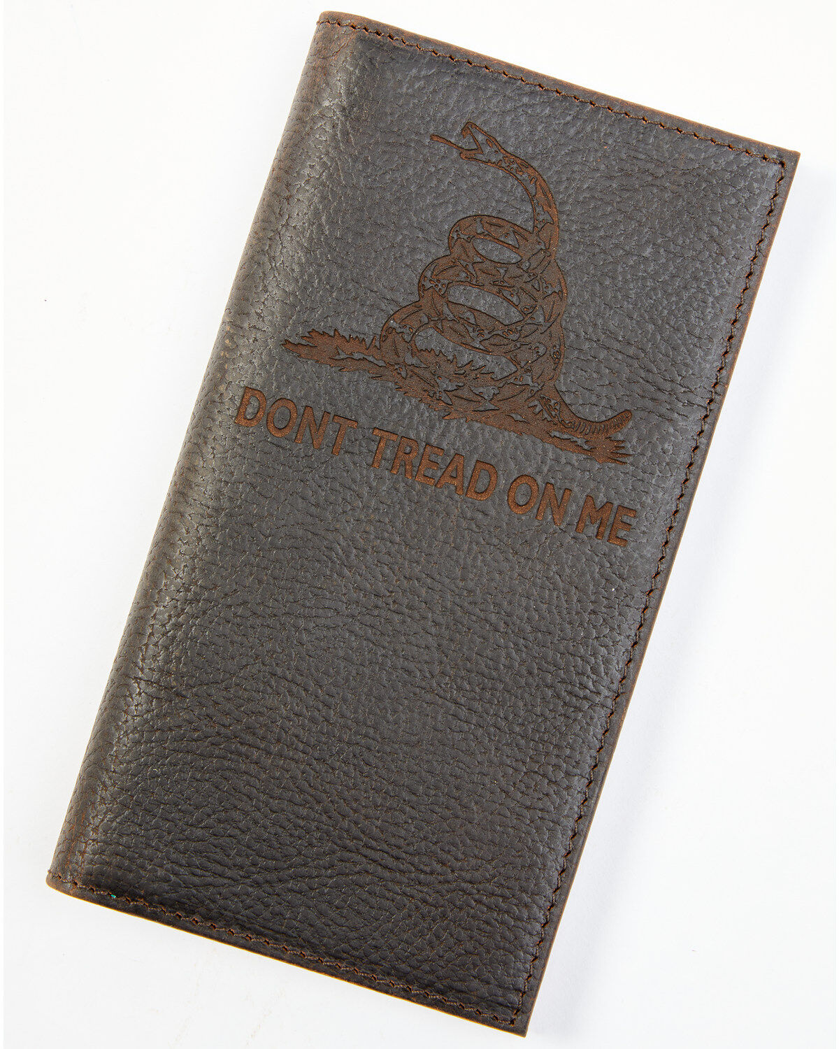 Cody James Men's Brown Don't Tread on Me Rodeo Leather Wallet, Dark Brown, hi-res