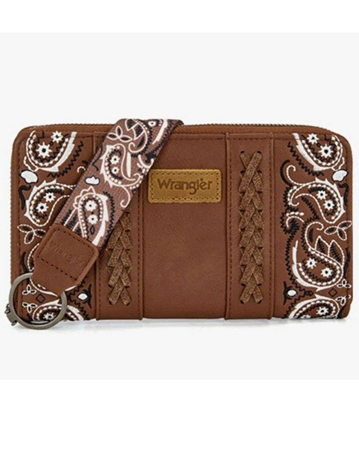 Wrangler Women's Bandana Paisley Wallet, Brown, hi-res