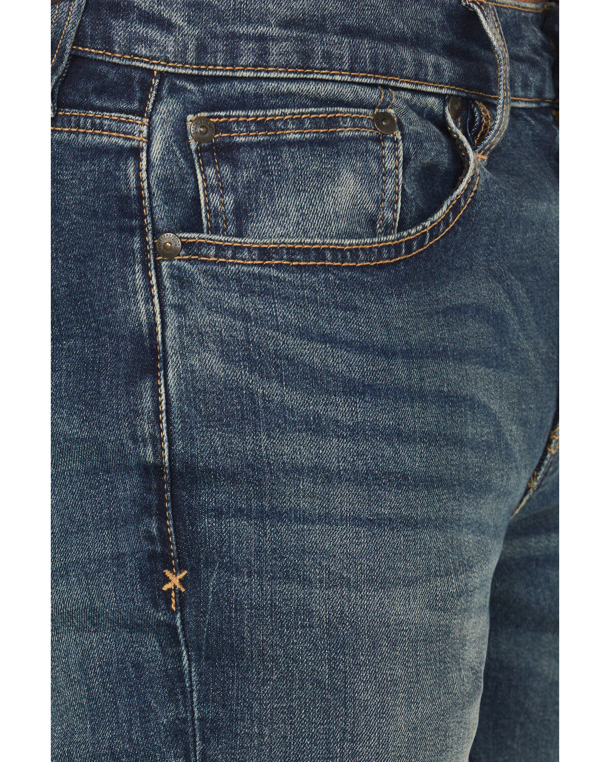 Image #2 - Brothers and Sons Men's Charger Wash Tucker Slim Straight Stretch Denim Jeans, Dark Wash, hi-res