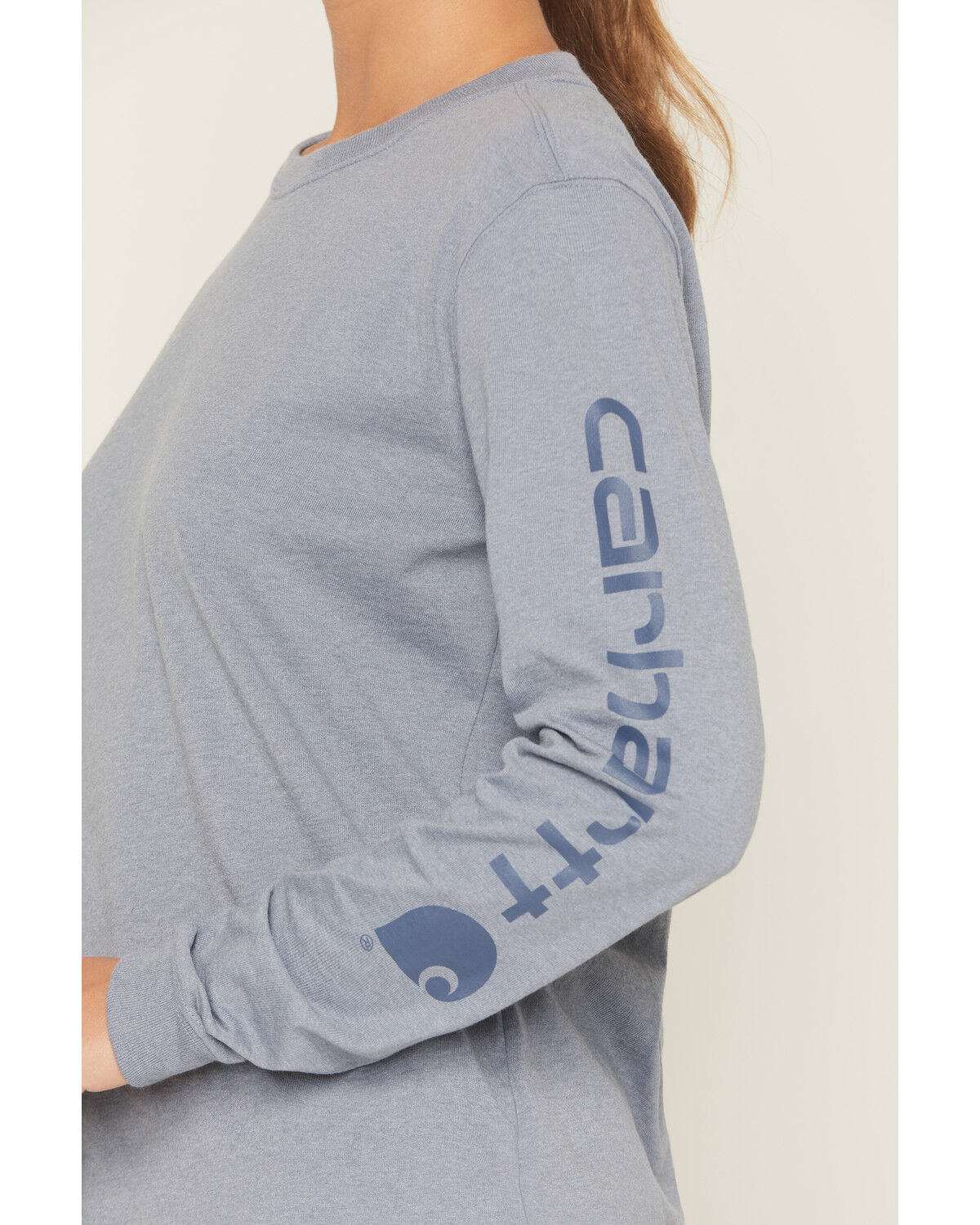 Image #3 - Carhartt Women's Loose Fit Heavyweight Long Sleeve Graphic Tee, Navy, hi-res