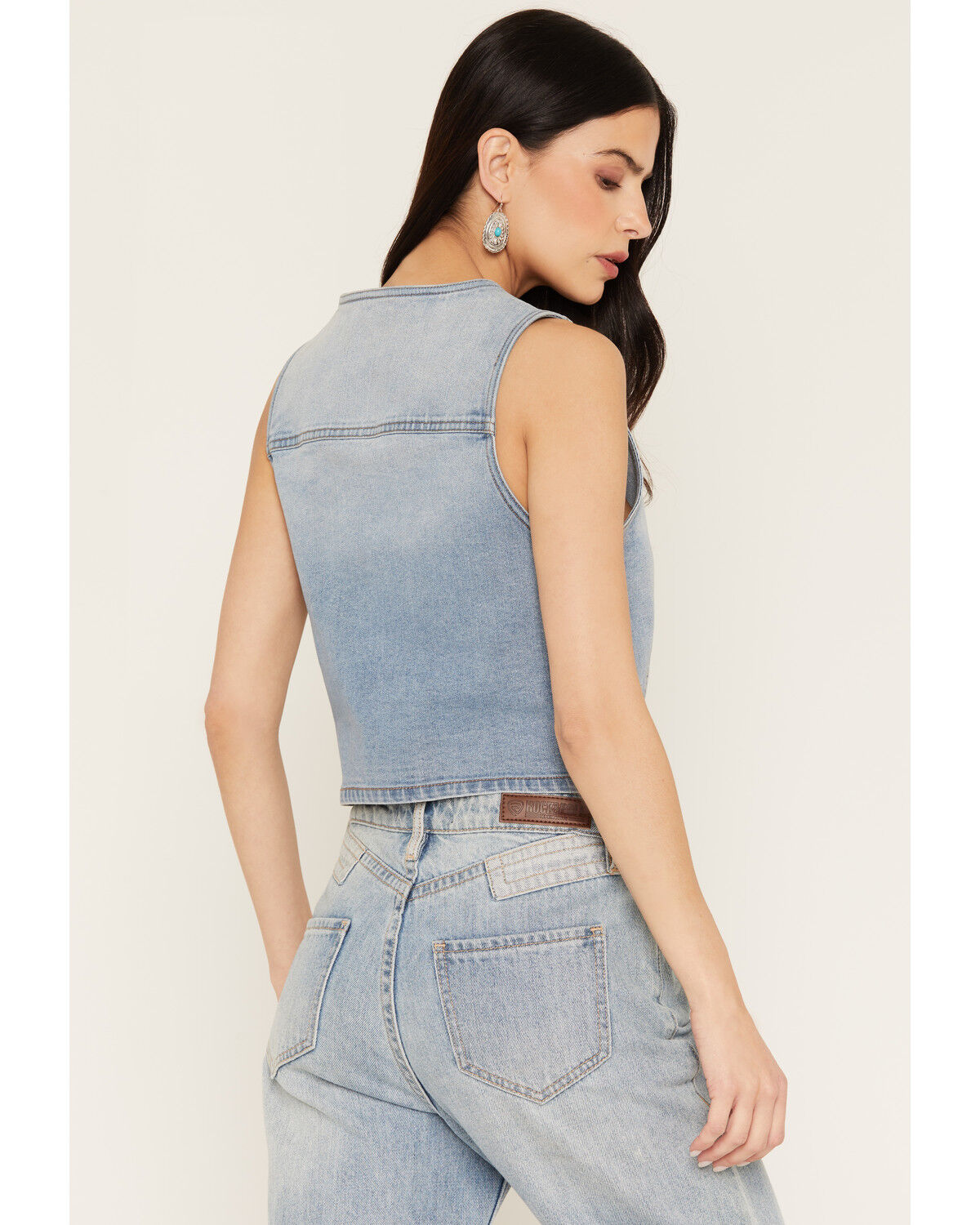 Image #4 - 26 International Women's Embroidered Denim Vest, Blue, hi-res
