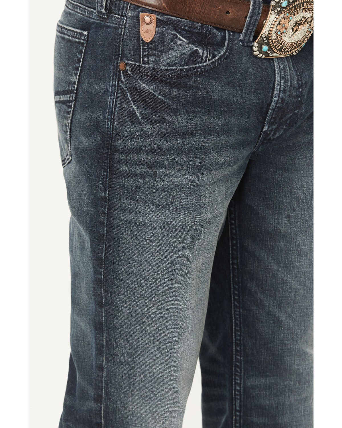 Image #2 - Moonshine Spirit&reg; Men's Prescot Wash Decker Slim Straight Stretch Denim Jeans, Dark Wash, hi-res
