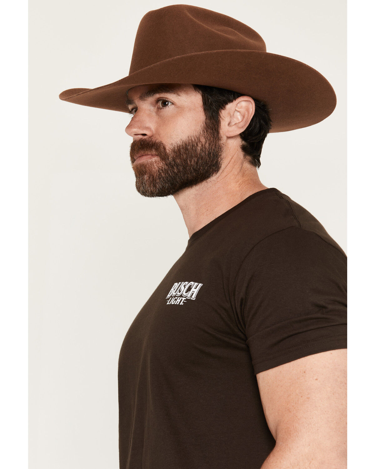 Image #3 - Jedco Men's Busch Cowboy Tough Short Sleeve Graphic T-Shirt, Dark Brown, hi-res
