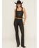 Image #1 - Idyllwind Women's Legend High Rise Coated Bootcut Lace-Up Detail Super Stretch Jeans, Black, hi-res