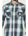 Image #3 - Carhartt Men's FR Montana Plaid Print Relaxed Fit Midweight Twill Long Sleeve Snap Work Shirt, Navy, hi-res