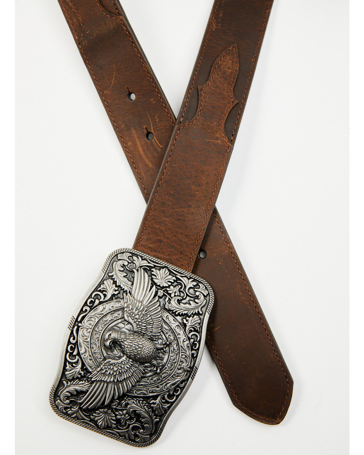 Cody James Men's Lawson Eagle Buckle Belt, Brown, hi-res