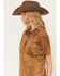 Image #2 - White Crow Women's Faux Suede Short Sleeve Snap Mini Dress, Brown, hi-res