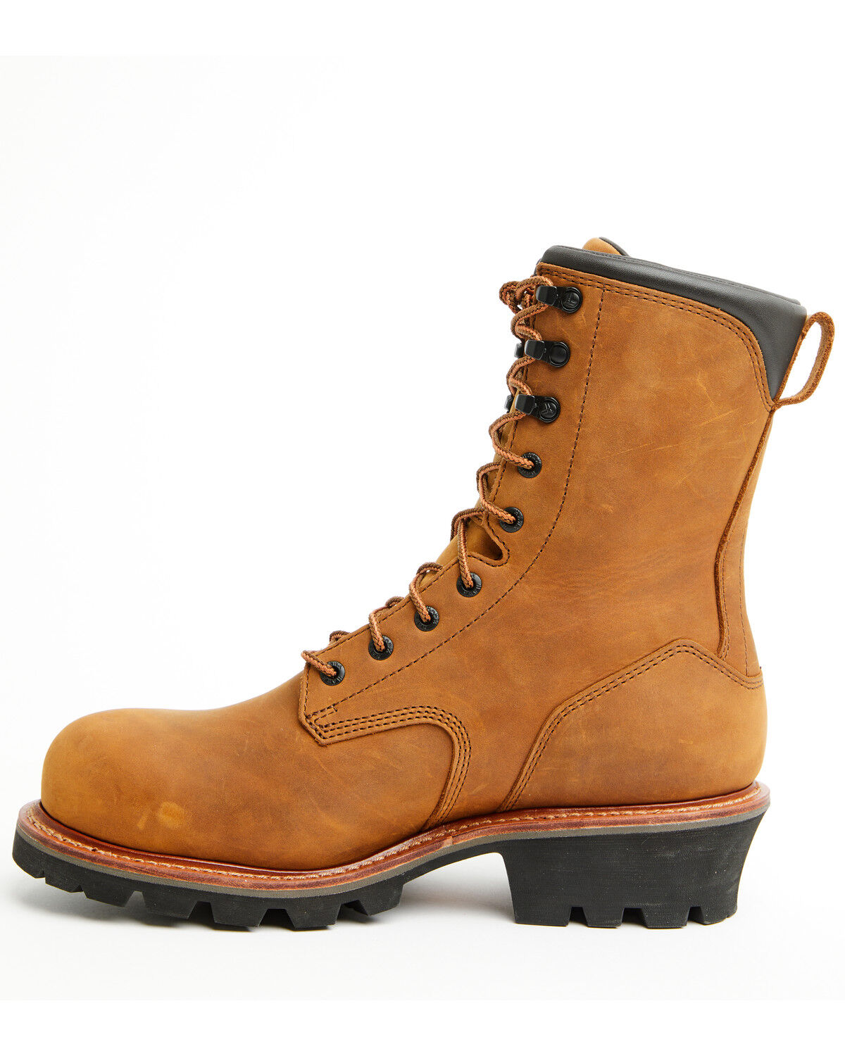 Image #3 - Hawx Men's 9" Logger Lace-Up Waterproof Work Boot - Composite Toe, Caramel, hi-res
