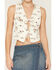Image #3 - Ashley Women's Boot Barn Exclusive Rodeo Print Tie-Front Denim Vest, Cream, hi-res