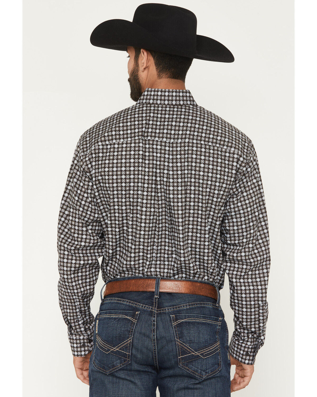 Image #4 - Cinch Men's Medallion Print Long Sleeve Button-Down Western Shirt, Brown, hi-res