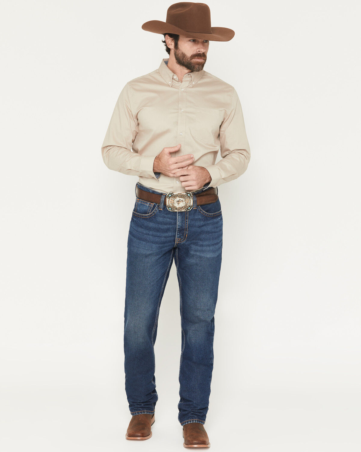Cody James Men's Dakota Wash Jackson Slim Straight Rigid Denim Jeans, Dark Wash, hi-res