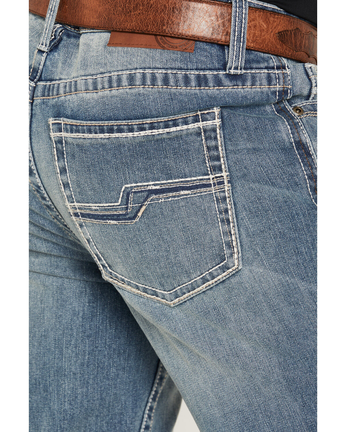 Image #4 - Cody James Men's Kansas Light Wash Wyatt Slim Bootcut Stretch Denim Jeans, Light Wash, hi-res