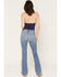 Image #3 - Haala Women's Vintage Medium Wash Bella Trouser Flare Stretch Denim Jeans, Light Wash, hi-res