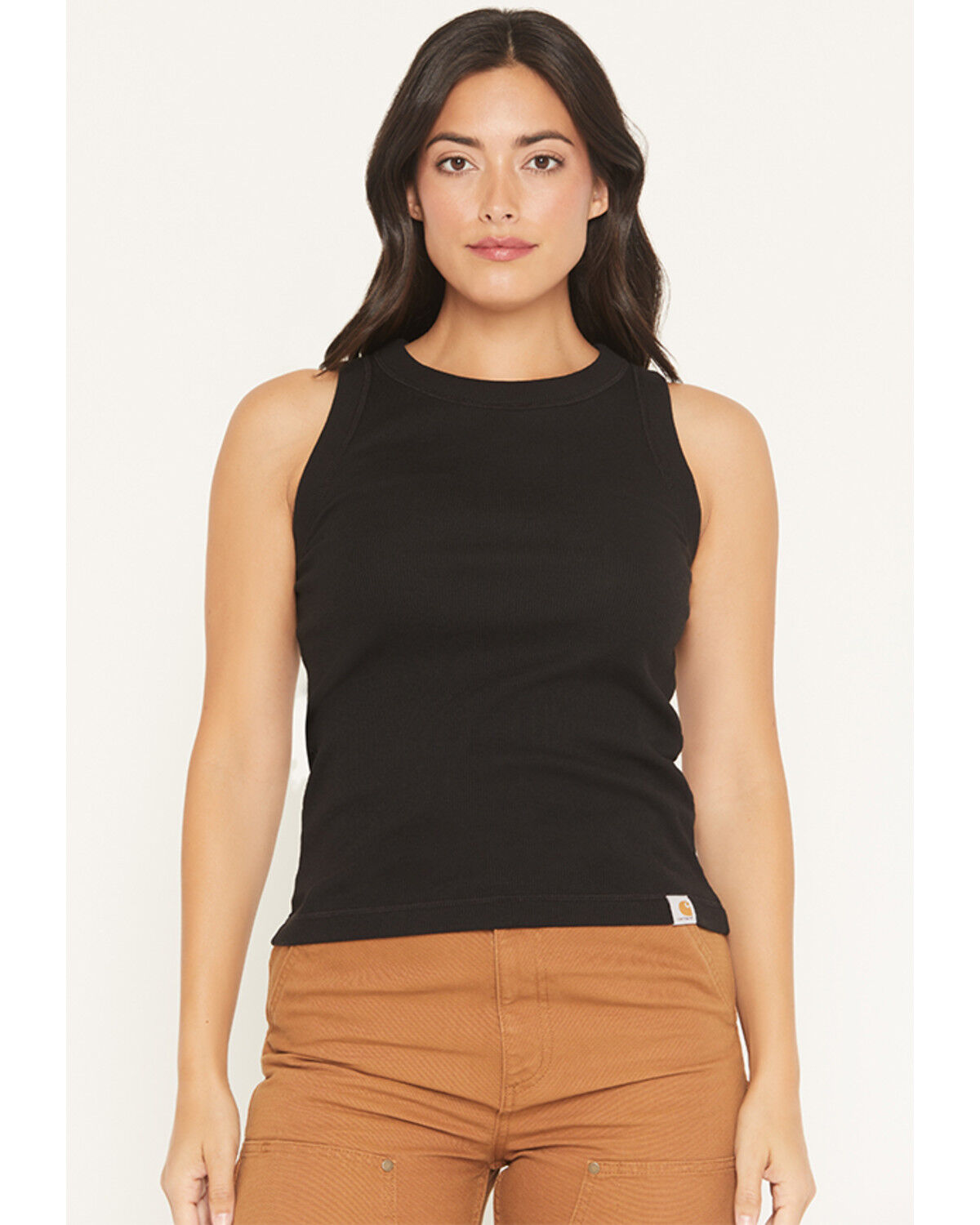 Carhartt Women's TENCEL&trade; Series Relaxed Ribbed Tank, Black, hi-res