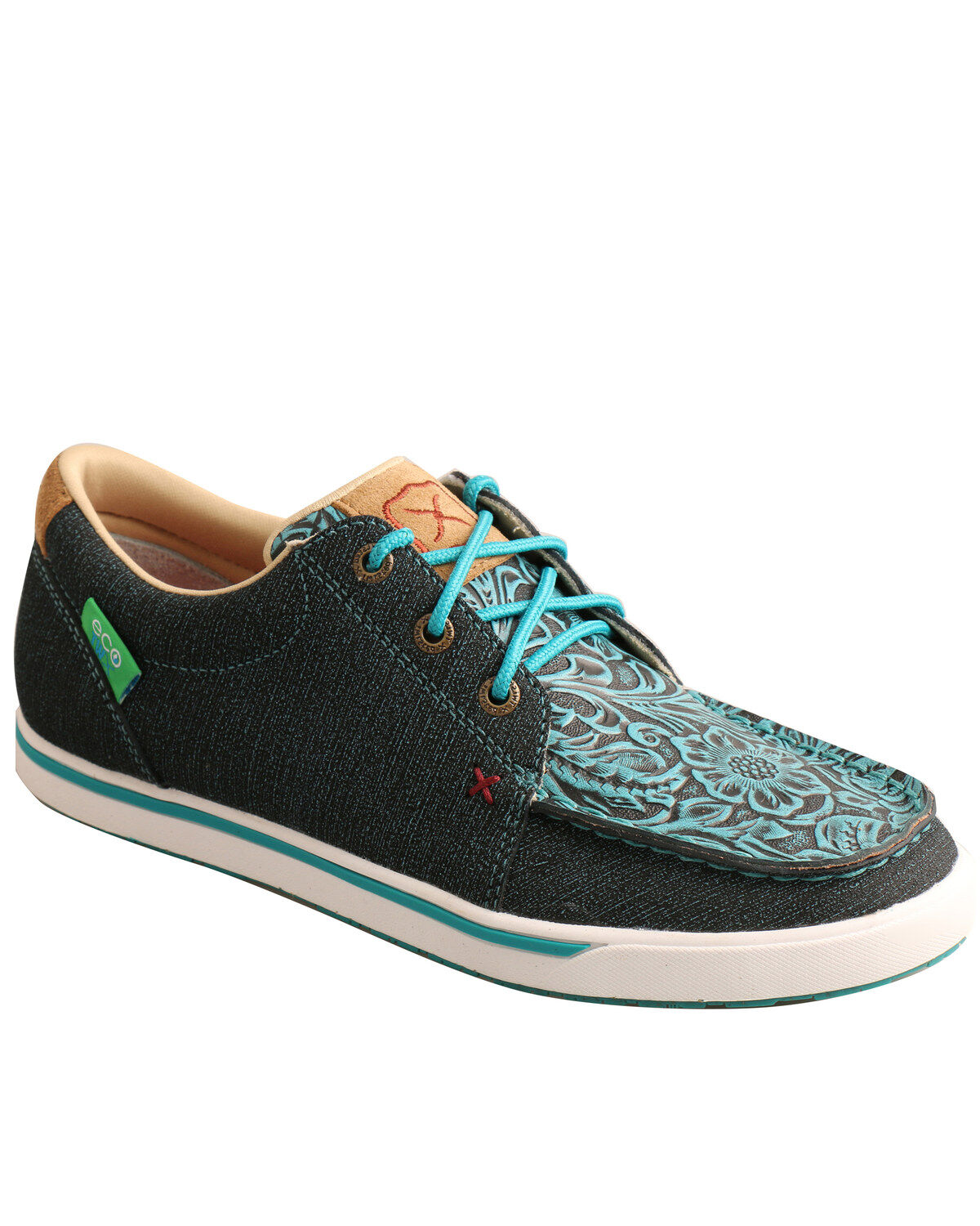 Image #1 - Twisted X Women's Dark Teal Casual Shoes - Moc Toe, Teal, hi-res