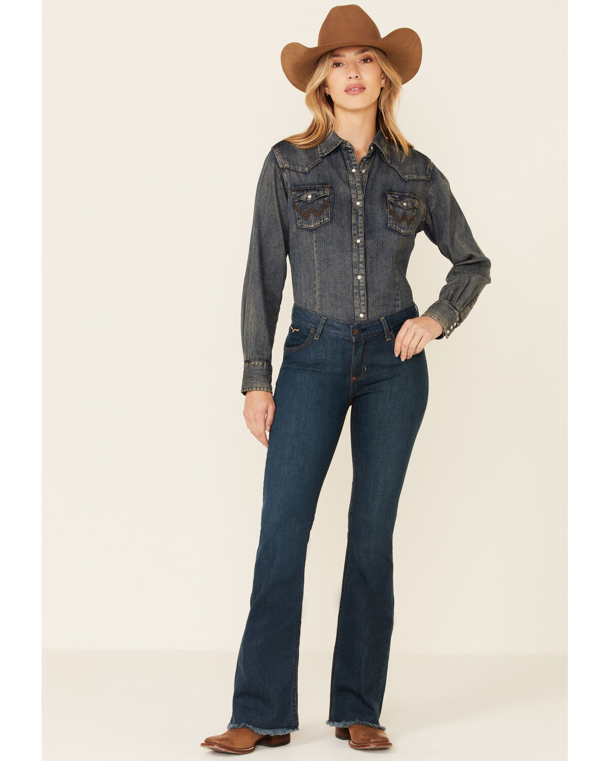 Kimes Ranch Women's Dark Wash Lola Raw Trousers, Blue, hi-res
