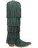 Image #2 - Dingo Women's Wild Child Suede Fringe Tall Western Boots - Snip Toe, Green, hi-res