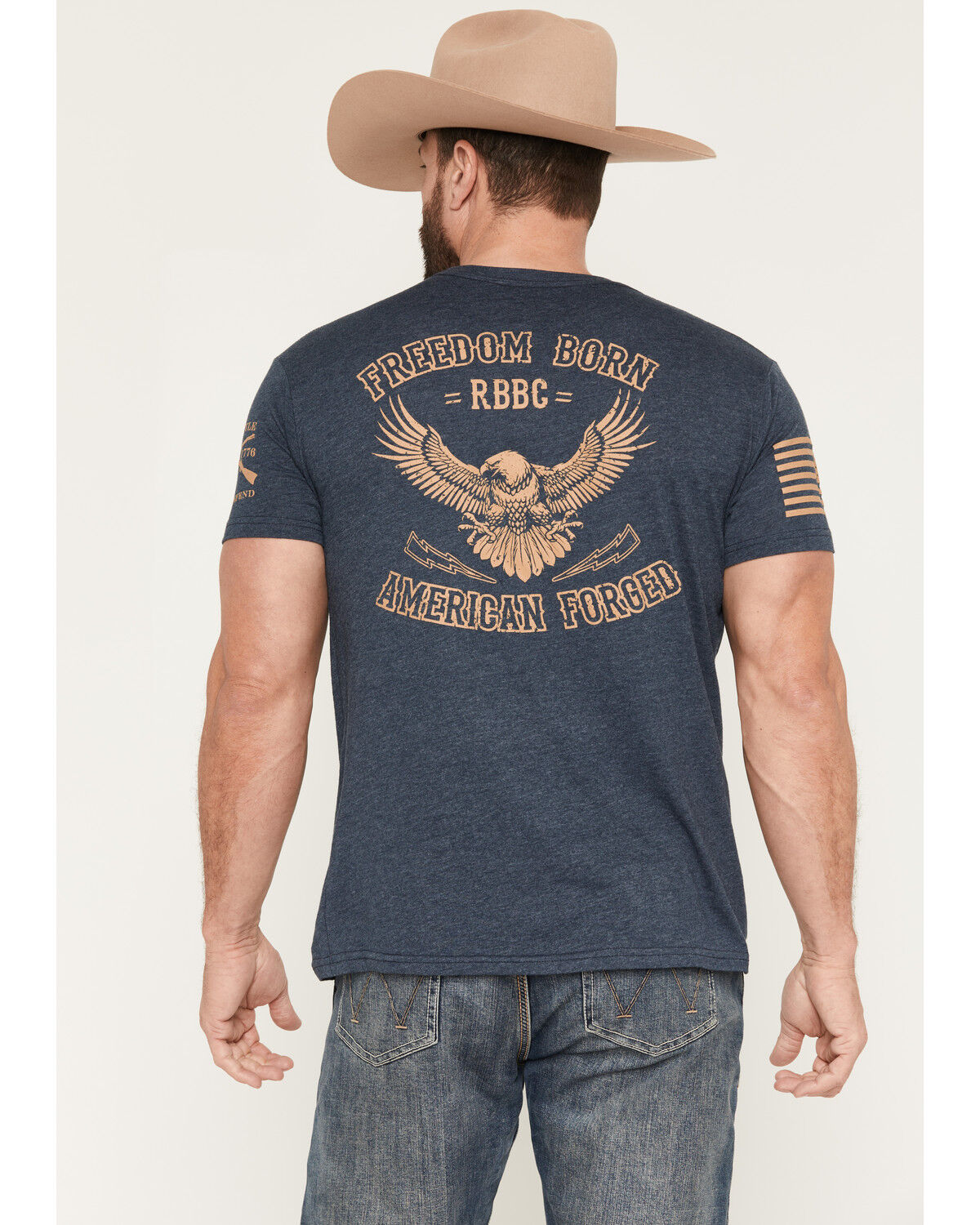 Image #1 - Grunt Style Men's American Forged Short Sleeve Graphic T-Shirt, Navy, hi-res