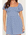 Image #3 - Originality Women's Boot Barn Exclusive Polka Dot Tie Back Mini Dress, Blue, hi-res