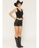 Image #1 - Idyllwind Women's Ellie High Rise Concho Trim Coated Shorts, Black, hi-res