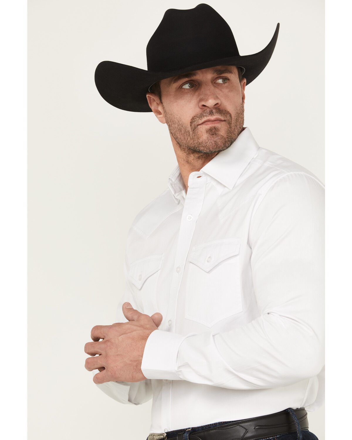 Image #2 - Cody James Black 1978&reg; Men's Lawman Solid Long Sleeve Button-Down Western Shirt, White, hi-res