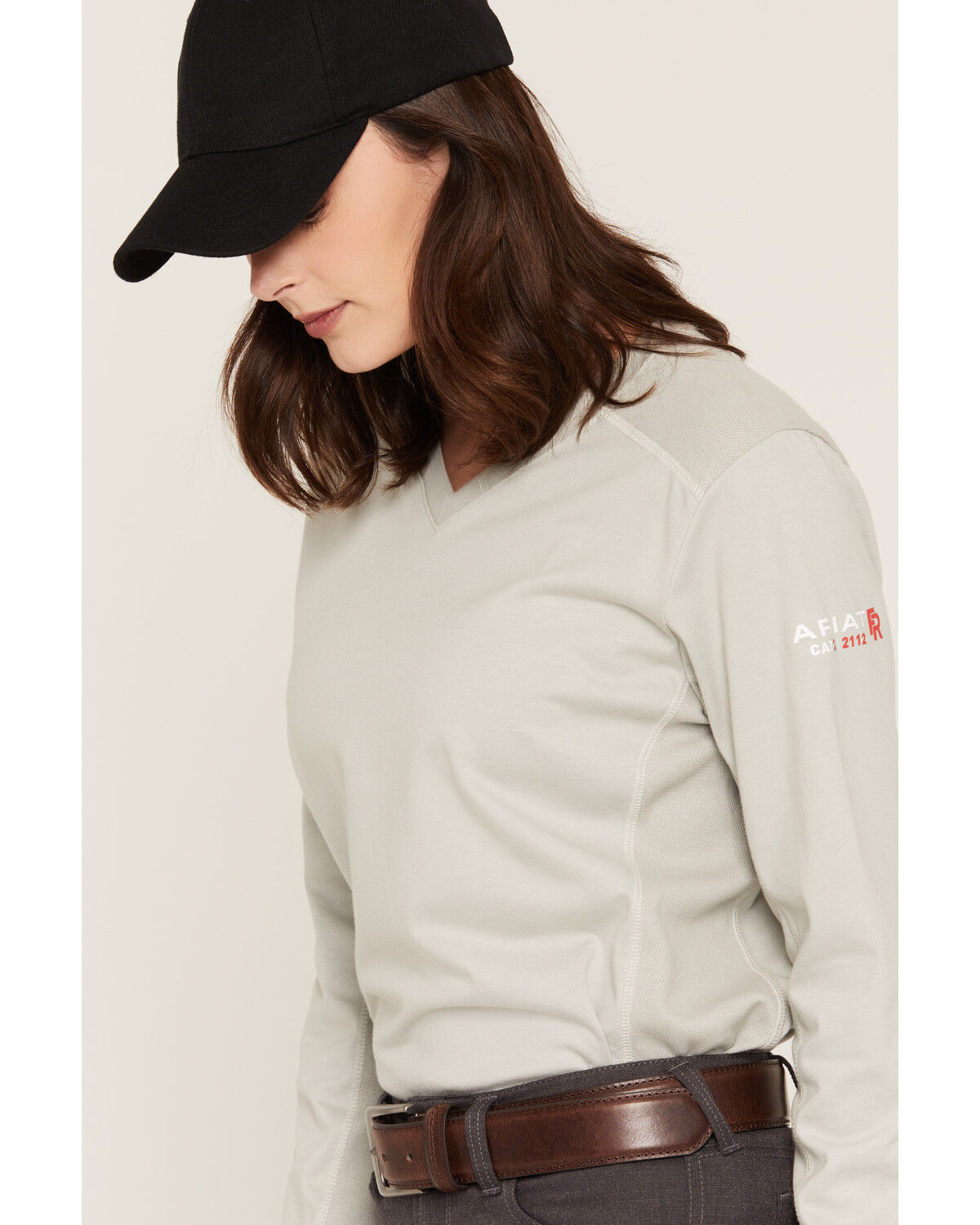 Image #2 - Ariat Women's FR AC Long Sleeve Work Top, Grey, hi-res